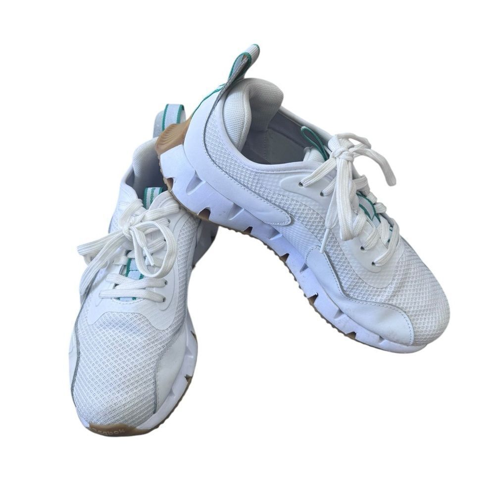 Reebok Womens Zig Dynamica AR30106W-WGZ White With Green Running Shoes 8M New